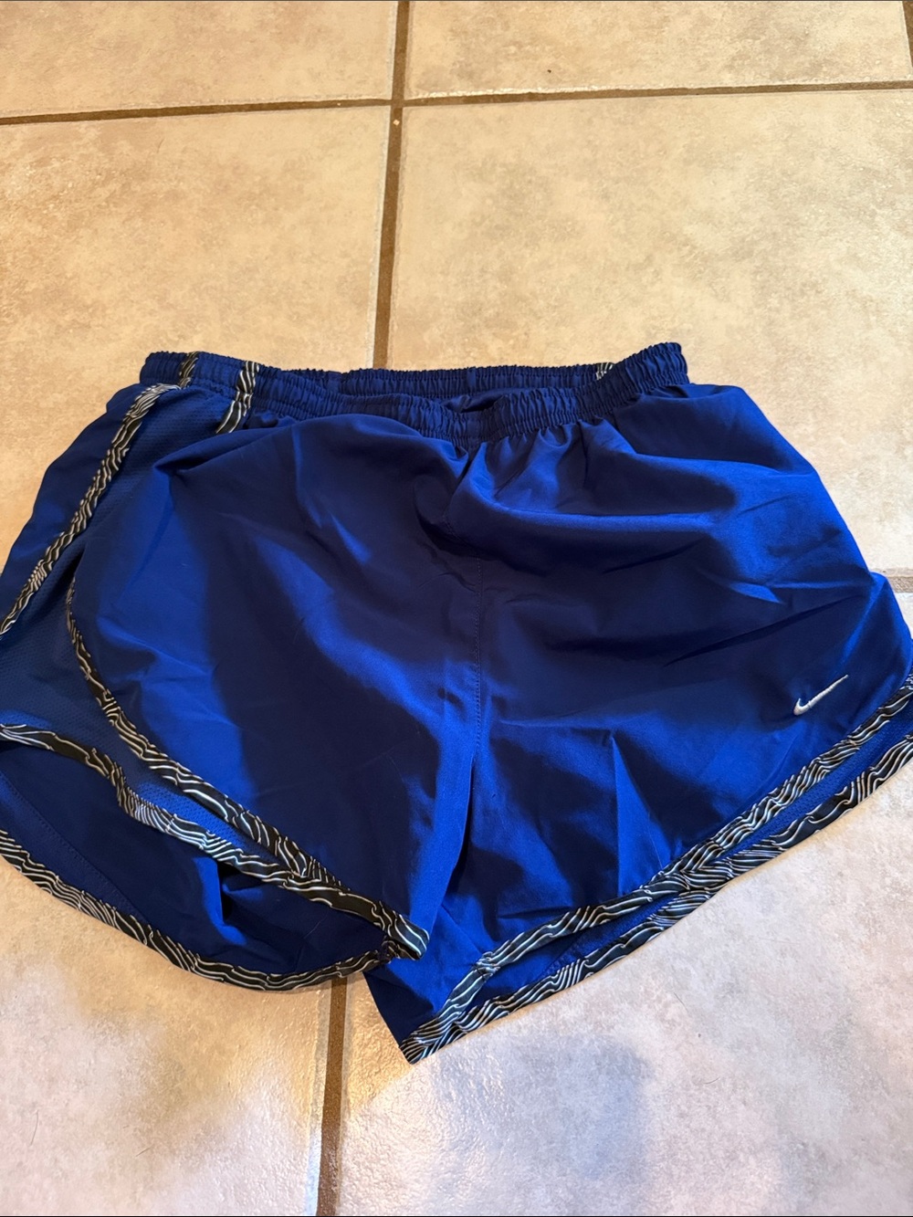 Nike Women's Royal Blue Running Shorts with Zebra Trim